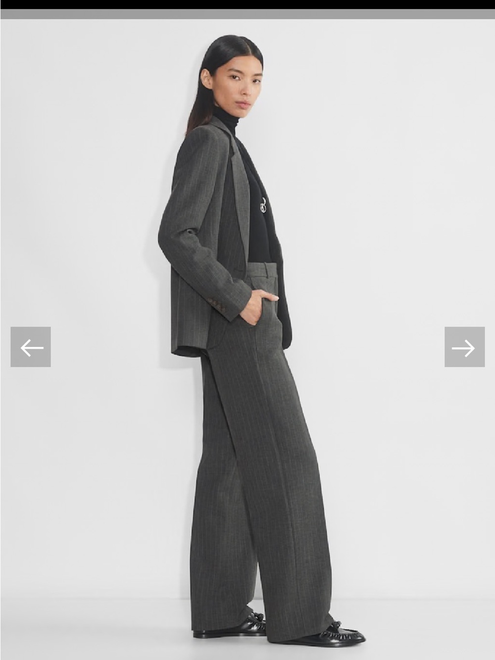 Babaton Agency Pant - Pinstripe Grey